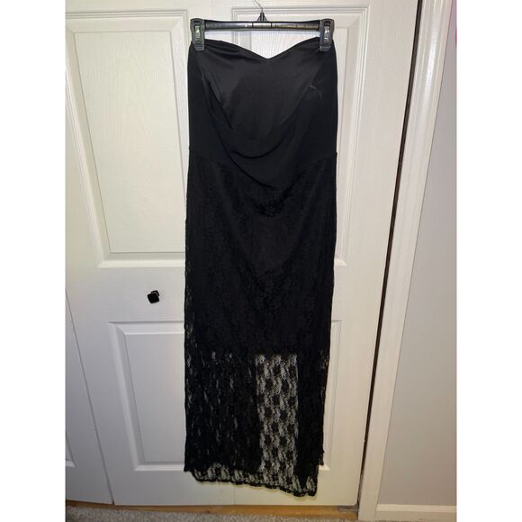 rue 21 Dresses & Skirts - Rue 21 Black Strapless Lace Overlay Maxi Dress Womens Size XL